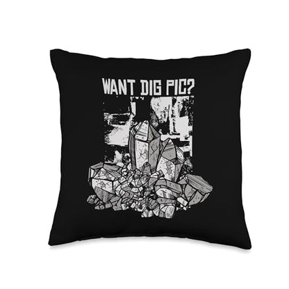 Best Rocks And Minerals Guide Kit Collection Gifts Want Dig Pic Geologist Stone Mineral Collector Throw Pillow, 16x16, Multicolor - size: 16x16