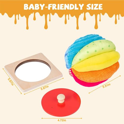 Adena Montessori Play Kit: Knob Puzzle & Fabric Ball, 6-12m