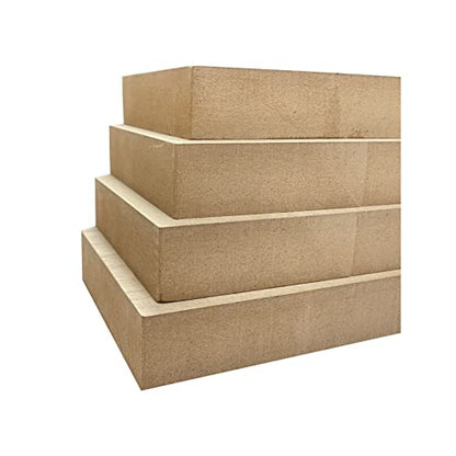 6 Inch 4 Pieces Unfinished Wooden House Shaped Blocks for Crafts Blank Wood House Freestanding Mother's Day Memorial Sign，1 Inch Thick MDF - size: 6 in
