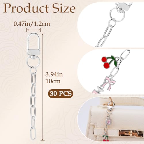 Hzopcw 30pcs Keychain Making Kits for Bag Charm, Silver - color: A-30pcs-Silver