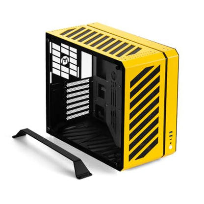 Mechanic Master C34Pro Portable Compact ATX/E-ATX Gaming PC Case Yellow - color: Yellow