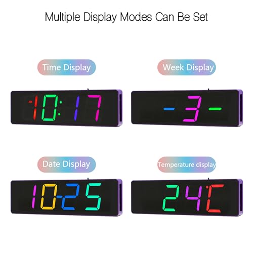 EIELE Soldering Practice Kit 4-Digit RGB Colour LED Digital Clock Kit with colourful case Suitable for students and beginners to solder and learn Adult Electronic Soldering Projects (purple case) - color: Purple Case