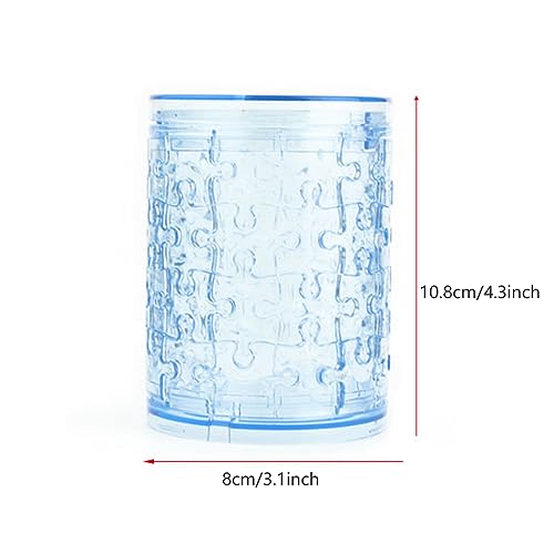 3D Crystal Pen Container Puzzle, Crystal Puzzle Brainteasers for Puzzlers Ages 16 and Up, 51PCS(Blue) - color: Blue-pen-container