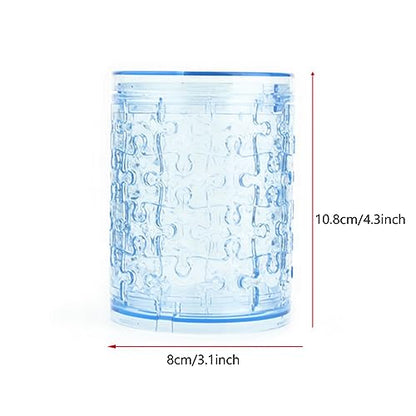 3D Crystal Pen Container Puzzle, Crystal Puzzle Brainteasers for Puzzlers Ages 16 and Up, 51PCS(Blue) - color: Blue-pen-container