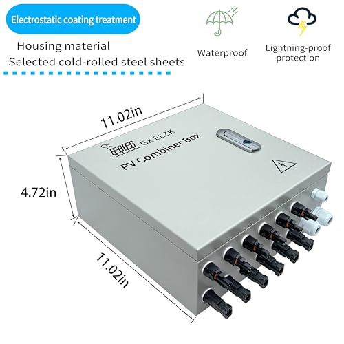 Hardcover Solar Combiner Box with 6 Strings, 80 A Circuit Breakers. This pv Combiner Box is Suitable for Off-Grid Solar Power High-Power Version - size: 6 string 80A