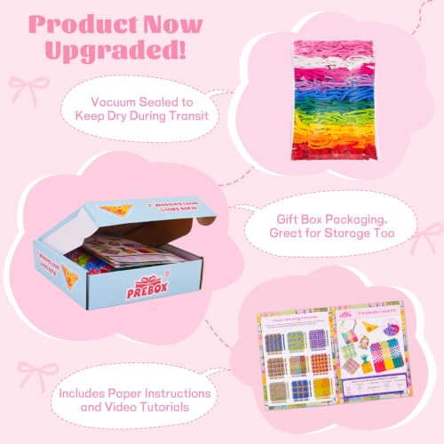 PREBOX Weaving Loom Loop Refill,7 Inch 500 Pcs in 10 Vibrant Colors, Potholder Loops, Loom Refill Loops Craft for Kids - color: Loom Refill - Multicolor - 288pcs