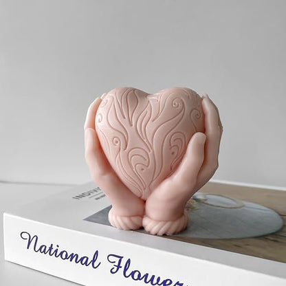 Valentine Heart Silicone Mold - Resin Casting & Candle Making - Home Decor 3D Animal Molds - color: jh-hand-cloud-heart