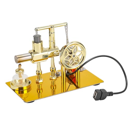 Hot Air Stirling Engine Motor Education Model Toy Electricity Power Generator LED Lights Kit Class Teaching Stirling Engine Kit for Adults Desktop Educational Physics Experiment Kit