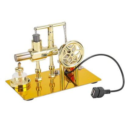 Hot Air Stirling Engine Model Kit, DIY Assembly Metal Balance Single-Cylinder Stirling Engine Kit with USB Light, Sterling Engines Building Set, Christmas Birthday Gift - style: Type 3