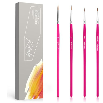 Golden Maple Kolinsky Sable Miniature Paint Brushes，Size 00 0 1 Oblique - size: 00 0 1 Oblique