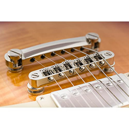 Musiclily Pro BM001 52mm Tune-O-Matic Bridge Roller Saddles Set Nickel - color: Nickel