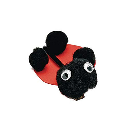 Colorations Black Acrylic Pom Poms, Set of 100, 3 Sizes - color: Black