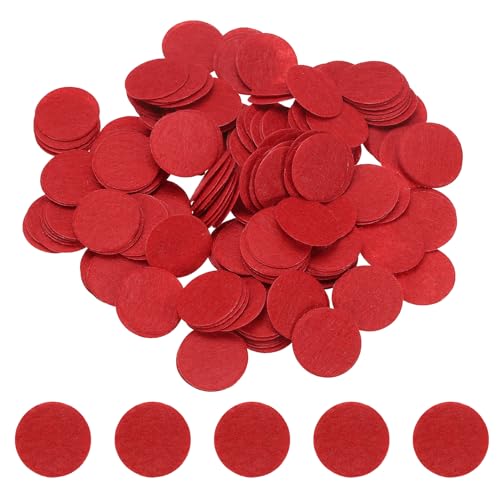 PATIKIL Round Felt Circles for Crafts 20mm/0.79" Pre Cut 200Pcs - color: Red, size: 20mm