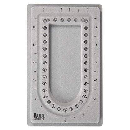 The Beadsmith Mini Bead Board, Grey Flocked - size: 16" - 1 Channel