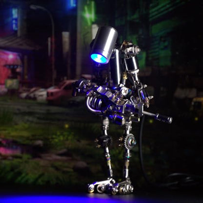 Mostarle Terminator M 3D Metal Puzzle, Arcynix DIY Mechanical Robot Model Kit, Sci-Fi Design LED Light Feature Unique Gift for Adults & Teenager (Purple) - color: Silver