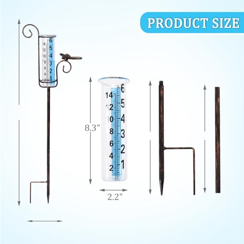 Rain Gauge Outdoor, Dragonfly Rain Gauge for Lawn, Yard and Garden - color: Dragonfly