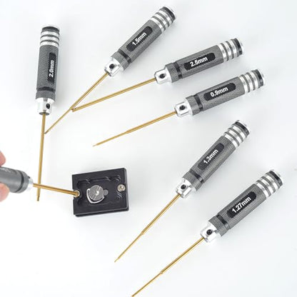 Professional RC Titanium Plated Ti Coated Hex Screwdriver Set 7PCS