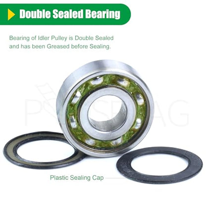 532196106 with 532196104 177968 Idler Pulley for Husqvarna 48" Deck - color: T28 196106+196104+177968