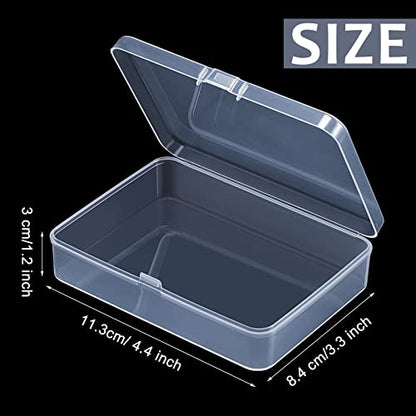 SATINIOR 48 Packs Clear Small Plastic Containers Transparent Storage Box with Hinged Lid for Small Items Crafts Jewelry (4.4 x 3.3 x 1.2 Inch) - size: 4.4 x 3.3 x 1.2 in