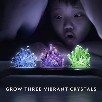 National Geographic Crystal Growing Kit with 3 Crystals for Kids Ages 8-12 - style: 3 Vibrant Colored Crystals
