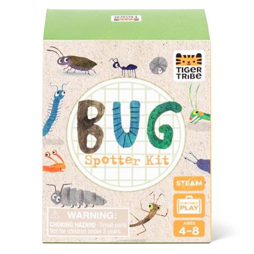 Tiger Tribe Bug Spotter Kit – Nature Exploration for Kids, Collector Box, Magnifying Lid, Bug Identification & Activity Booklet. Kids 4-8 Years
