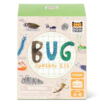 Tiger Tribe Bug Spotter Kit – Nature Exploration for Kids, Collector Box, Magnifying Lid, Bug Identification & Activity Booklet. Kids 4-8 Years