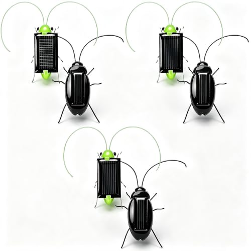 6PCS Solar Powered Bugs Toys Lifelike Solar Crickets Grasshopper Insect Toys for Boys Girls Fake Roaches Moving Simulation School Science Educational
