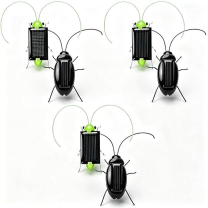 6PCS Solar Powered Bugs Toys Lifelike Solar Crickets Grasshopper Insect Toys for Boys Girls Fake Roaches Moving Simulation School Science Educational