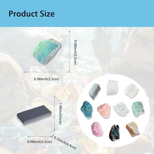 Mohs Hardness Test Kit - Include 10 Rock Mineral Specimens and 2 Unglazed Porcelain Streak Plates, Nail, Copper, Hand Lens for Exploring Identifying Studying Geology and Earth Science