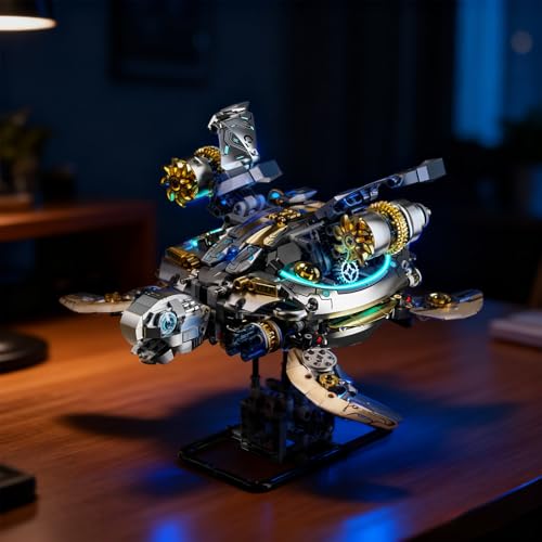 Mechanical Turtle Building Block with Hand-Crank Gear Motion - color: Turtle