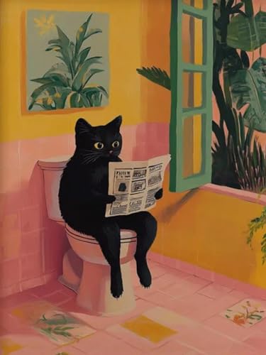 ARPADAMO Diamond Art Kits for Adults,Fun Cat Diamond Painting Kits 12x16in - color: DP02780