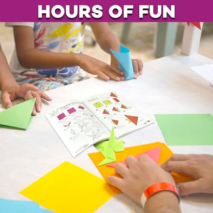 Pinwheel Crafts Origami Kit for Kids Ages 5-12 with 450 Sheets, 50 Projects