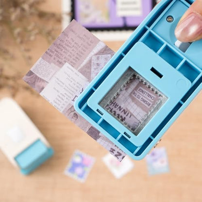 BAOFALI 2Pcs/Set Stamp Punch,Stamp Puncher, 0.6 x 0.5 inch, 1 x 0.8 Inch, Rectangular Stamps Punch, Lever Craft Hole Cutter Puncher, Paper Punches for Journaling Crafting DIY Scrapbooking Crafts - color: 1 x 0.8 Inch +0.6 x 0.5 inch