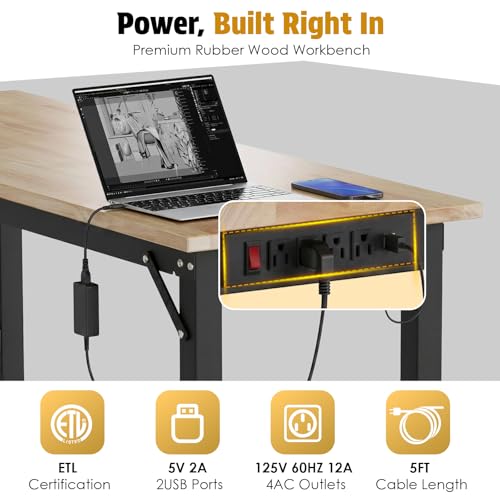 TLGREEN 60 x 22-Inch Adjustable Workbench, 2000 lb Capacity - size: 60"