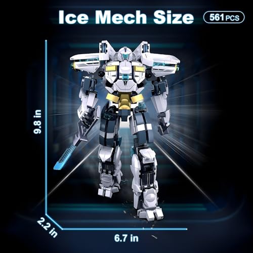 HIGH GODO Ice Warrior Mech Building Set, Cool City Protector Battle Model for Adults Teens 14+, Creative Action Robot Gifts Perfect for Christmakis Birthday (561 Pieces)