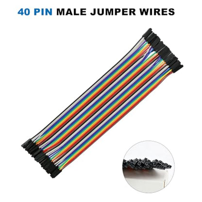 40pcs 20cm Female to Female Dupont Jumper Wire, 40Pin 8 Inch Pin Header Connector Cable Kit 2.54mm Rainbow Ribbon F-F for Arduino Raspberry Pi Board to Board Electronics - size: 20cm 40PCS F-F