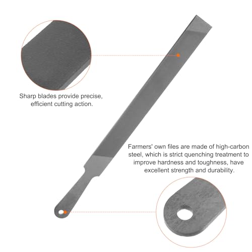 HARFINGTON Farmers Own Files 12 Inch High Carbon Steel Single Cut Flat Hand Rasp File for Deburring and Removing Material - size: 12 Inch