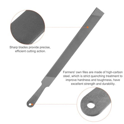 HARFINGTON Farmers Own Files 12 Inch High Carbon Steel Single Cut Flat Hand Rasp File for Deburring and Removing Material - size: 12 Inch