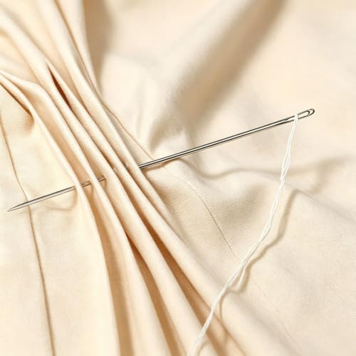 3PCS / 10" Professional Upholstery Needle 25cm Length 3mm Thickness, Big Eye Hand Sewing Needles for Stitching and Crafting Projects - color: 10inch-3Pcs