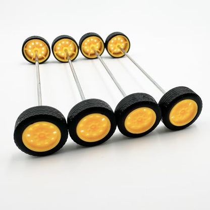 20PCS Toy Car Small Wheels 21mm Model Car Rubber Tire Wheels with 10PCS Shaft Round Rod Axles for RC Car Truck Robot DIY Model Toy Building Accessories (2x7x21mm) - style: 2x7x21mm