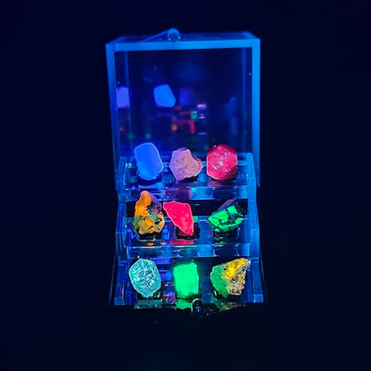 Naturally Fluorescent Mineral Specimens - Glowing Under UV - Rare Collectibles (Small) - size: Small