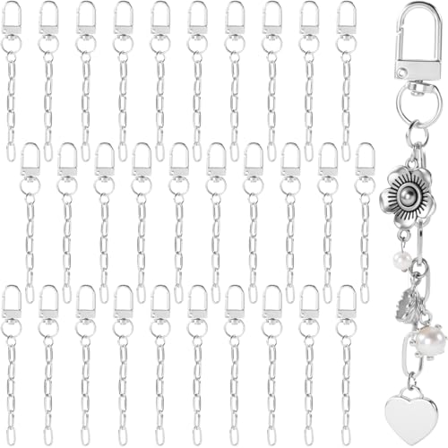 Hzopcw 30pcs Keychain Making Kits for Bag Charm, Silver - color: A-30pcs-Silver