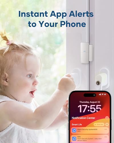 Wireless Home Alarm System 15-Piece Kit, WiFi Alarm System for Home Security with Phone APP Alert (Alarm Siren, Keypad, Remote, Motion, and Door Sensors) for Home, Apartment, Work with Alexa