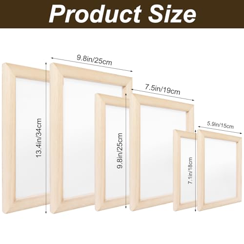 Ngdhkd 3Pcs Paper Making Frame Kit Wooden Paper Making Screen with Mesh