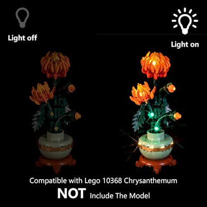 LED Light Kit for Lego Chrysanthemum 10368 Flowers– Compatible with Lego Botanical Chrysanthemum Collection, Lighting Set for Lego 10368 Model (NOT Included The Building Set) - color: Chrysanthemum 10368