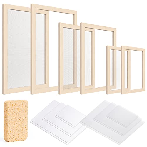 Caydo Paper Making Frame Kit, 3 Pieces Mould and Deckle for Adults - style: A4 A5 A6