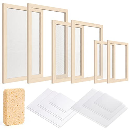 Caydo Paper Making Frame Kit, 3 Pieces Mould and Deckle for Adults - style: A4 A5 A6