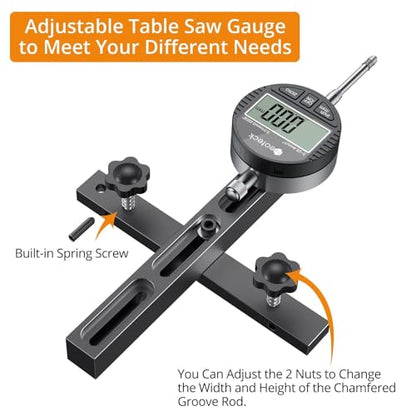 Neoteck 0-1" Digital Dial Indicator Table Saw Gauge Suitable for Table Saws - color: Black