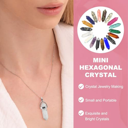 MECCANIXITY 10 Pack Black Quartz Crystals, Polished Crystals Bulk Hexagonal Shaped Meditation Gemstone for Jewelry Making Energy Balance Accessories Gifts - color: Black Quartz
