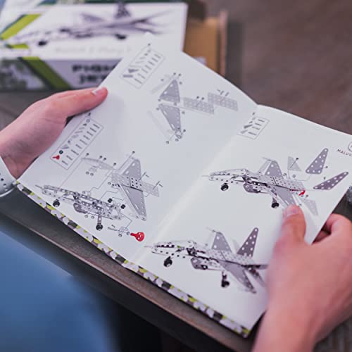 Erector Set Fighter Jet for Boys - Girls | Metal Model Airplane Kit for Adults Teens and Advanced Kids | Stem Toy | Educational and Engineering | 158 pcs